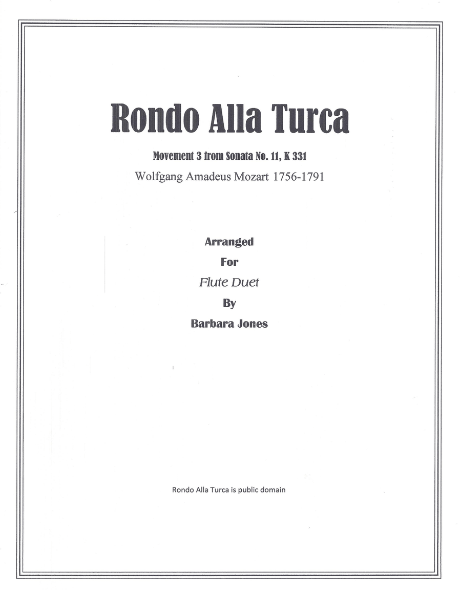 Rondo Alla Turca (Flute Duet) Flute Duet scores gallery preview page 1