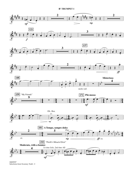Selections from Sweeney Todd (arr. Stephen Bulla) - Bb Trumpet 1