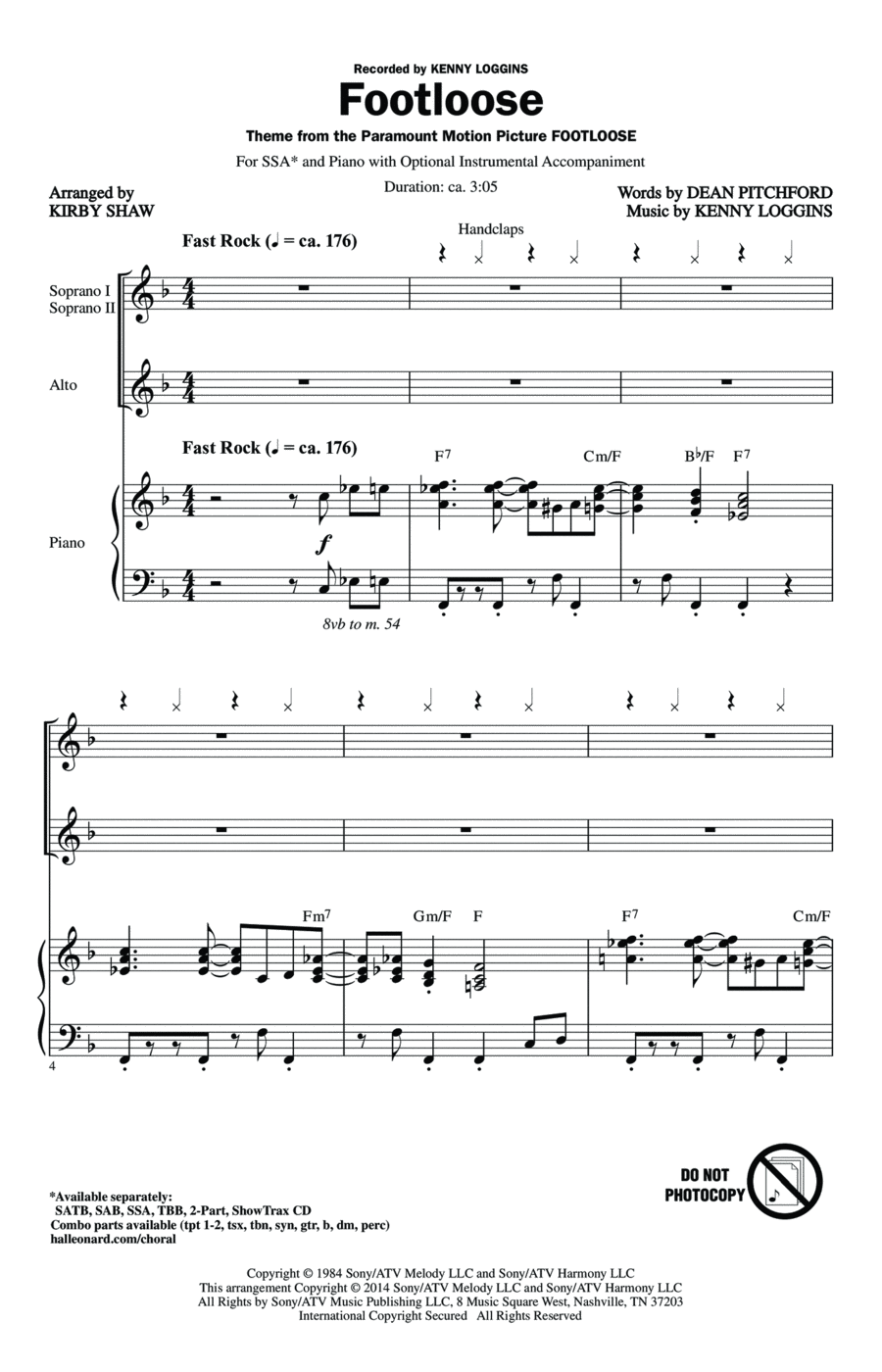 Footloose SSA scores gallery preview page 1
