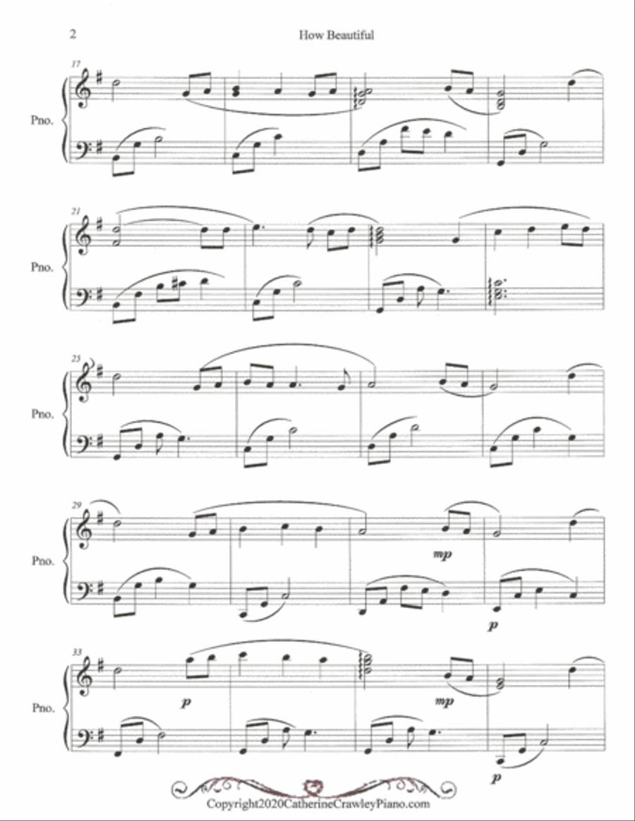 How Beautiful How Beautiful Piano Solo scores gallery preview page 2