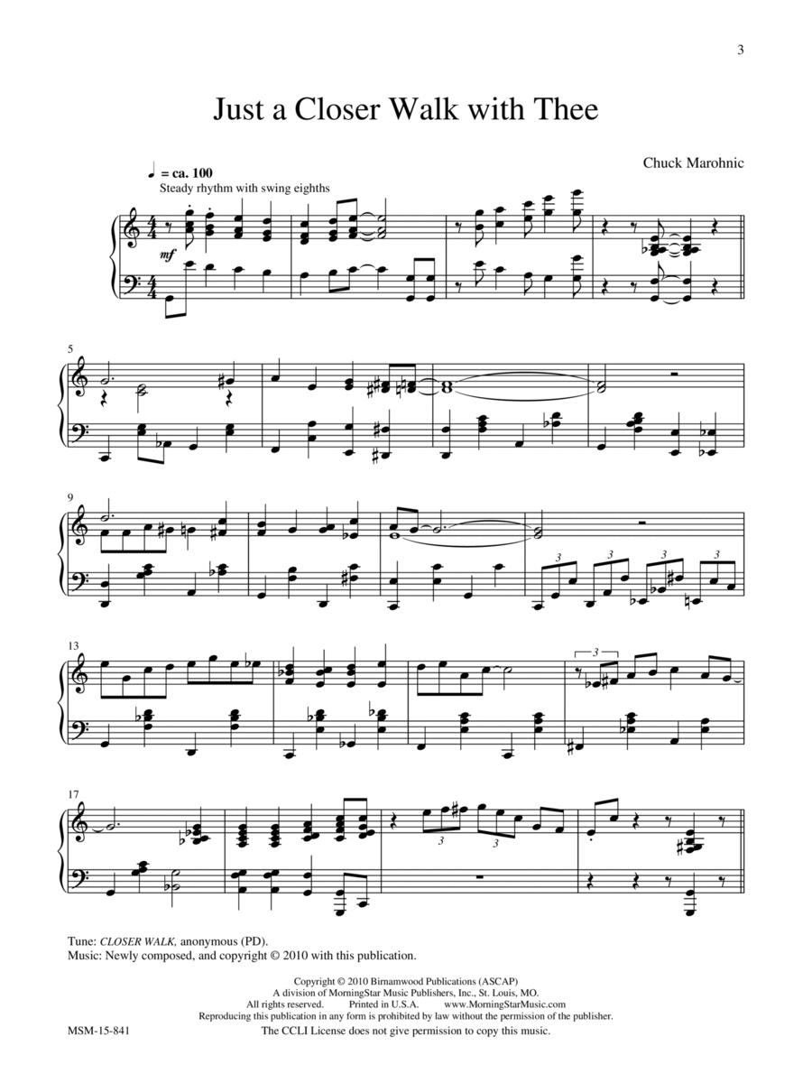 Just a Closer Walk with Thee Piano Solo scores gallery preview page 1