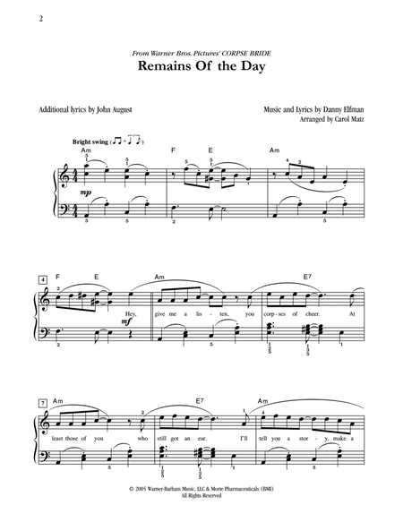 Remains Of The Day (from Corpse Bride) (arr. Carol Matz)