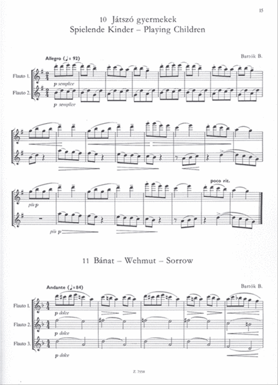Werke Von Bartok Und Kodaly I Flute Solo scores gallery preview page 2