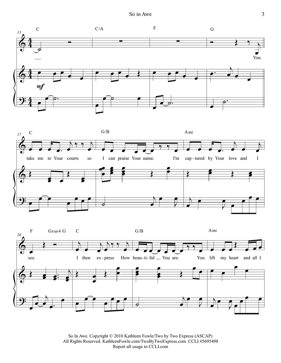 SO IN AWE Piano, Vocal scores gallery preview page 4
