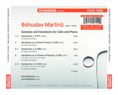 Cello Sonatas 12 & 3