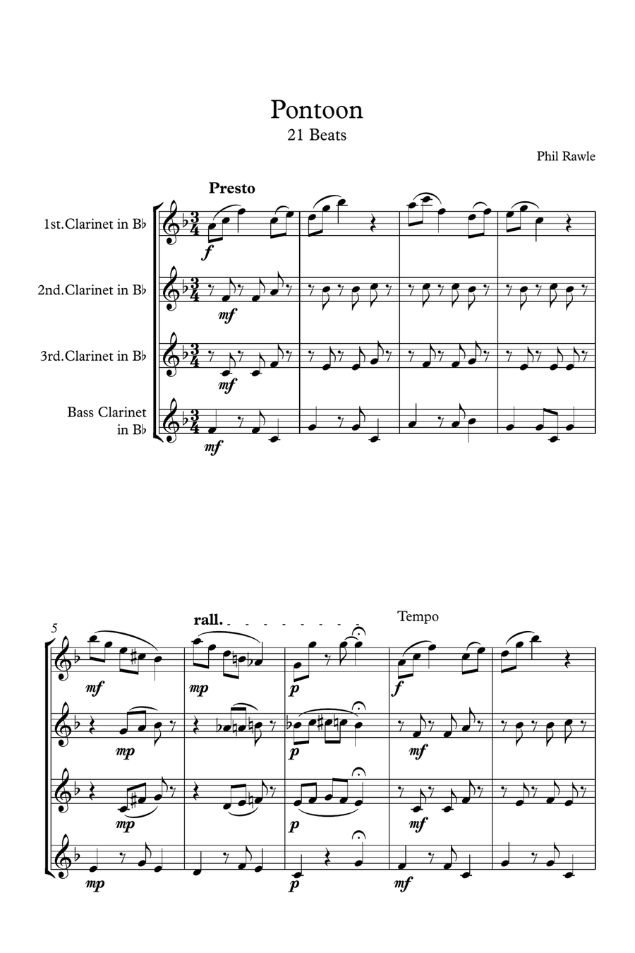 Pontoon - Clarinet Quartet