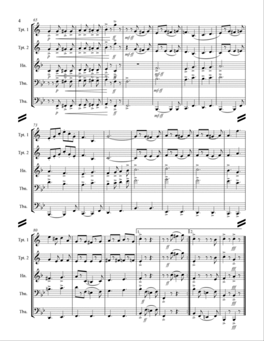 March - Washington Post March (for Brass Quintet) Brass Quintet scores gallery preview page 5
