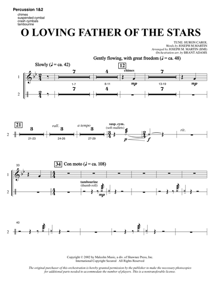 O Loving Father Of The Stars (from Morning Star) - Percussion 1 & 2