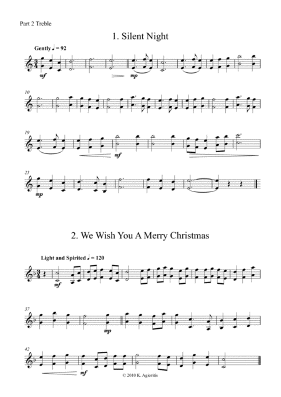 Carols for Four (or more) - Fifteen Carols with Flexible Instrumentation - Part 2 - C Treble Clef Concert Band scores gallery preview page 5
