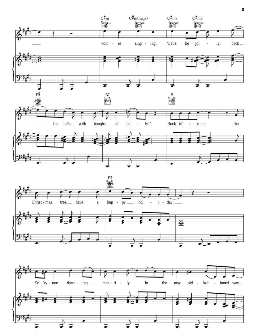 Rockin' Around The Christmas Tree Piano, Vocal, Guitar scores gallery preview page 3