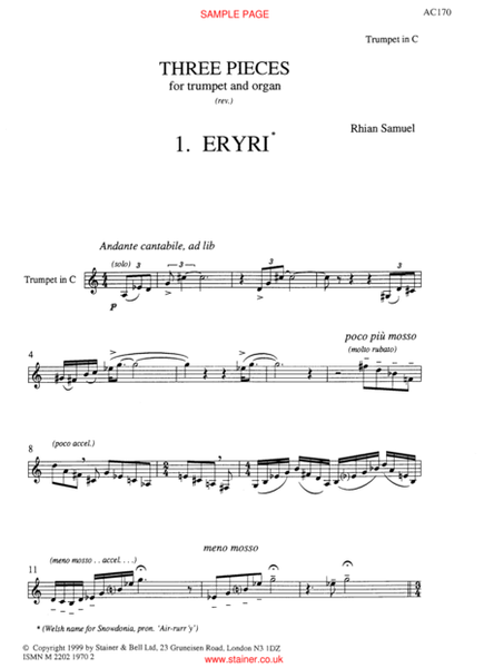 Eryri (No 1 of Three Pieces for Trumpet & Organ)