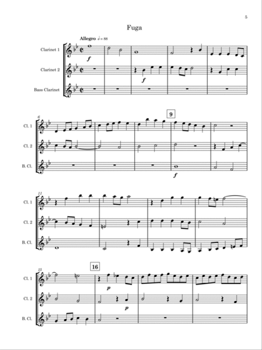 Trio Sonata IX Clarinet Trio scores gallery preview page 5