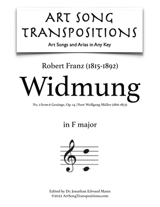 FRANZ: Widmung (transposed to F major)