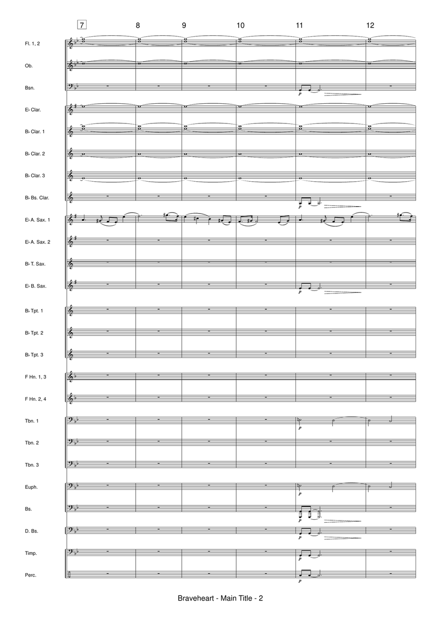 Braveheart - Main Title Concert Band scores gallery preview page 4