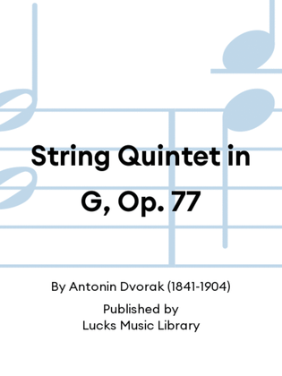 Book cover for String Quintet in G, Op. 77