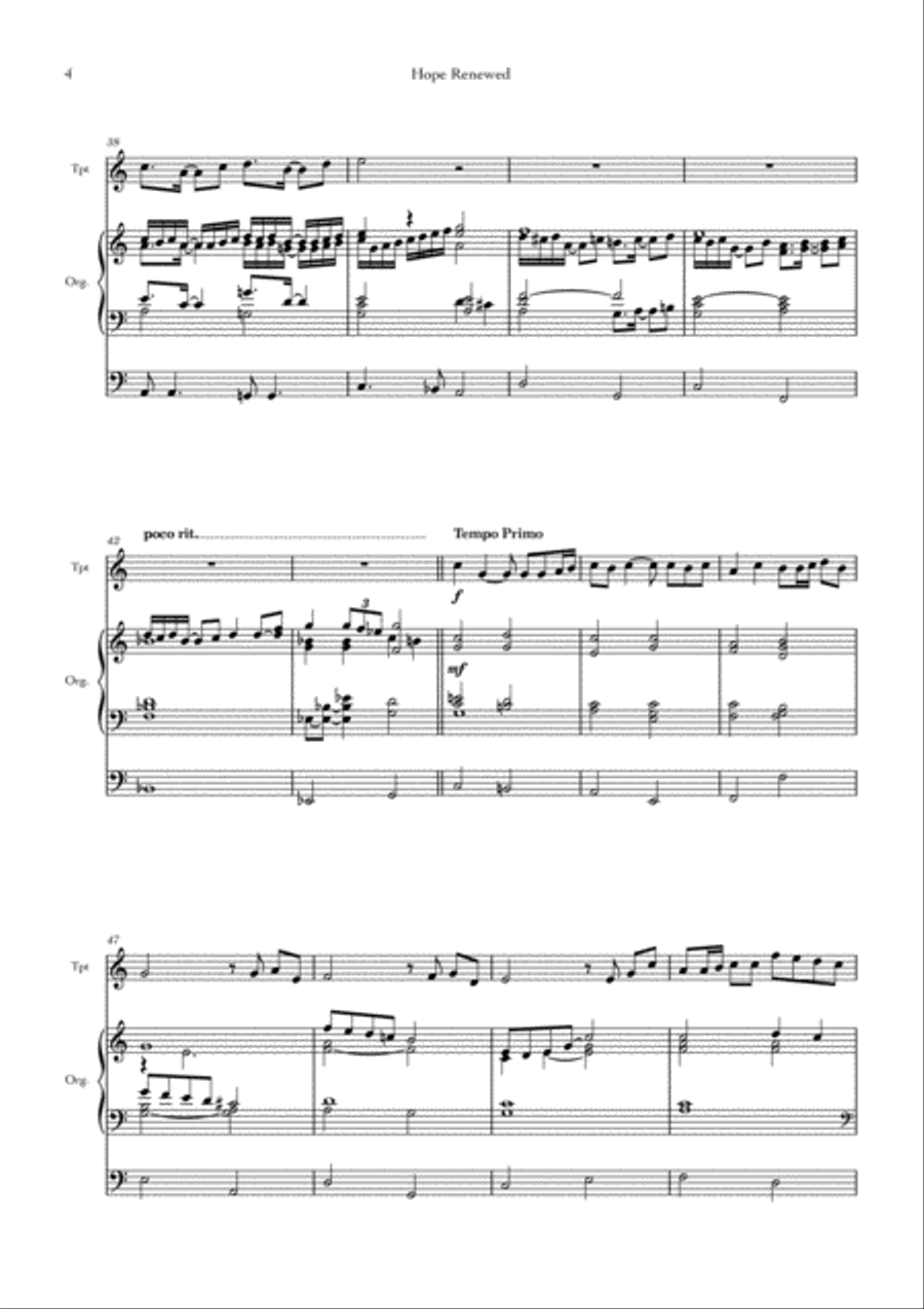 Hope Renewed (Version for Trumpet and Organ)