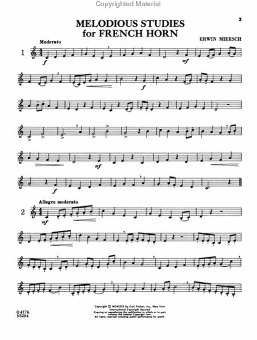 Melodious Studies For French Horn Horn scores gallery preview page 2