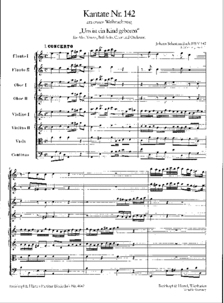 Cantata BWV 142 “Uns ist ein Kind geboren” ATB scores gallery preview page 2