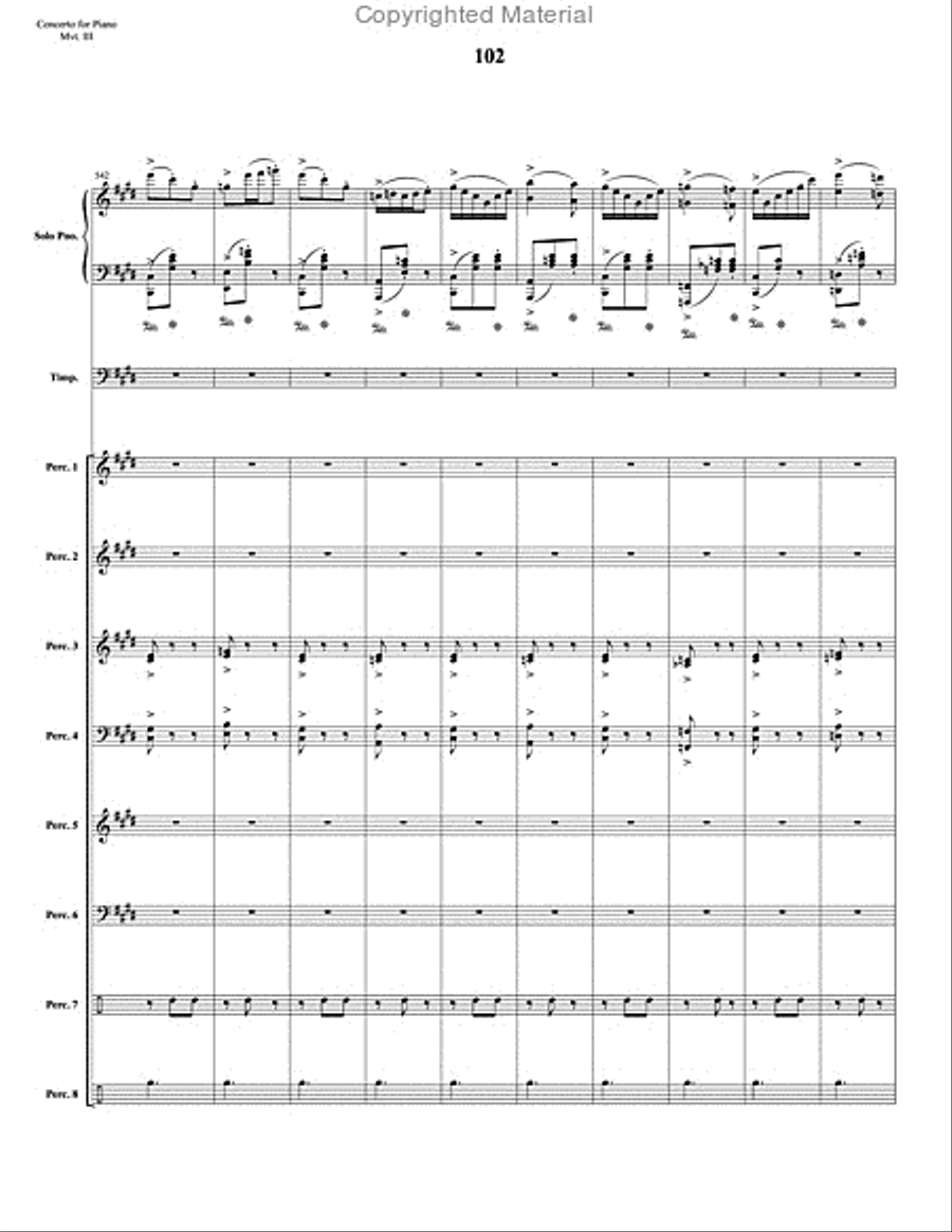 Concerto for Piano and Percussion Orchestra Percussion Ensemble scores gallery preview page 14