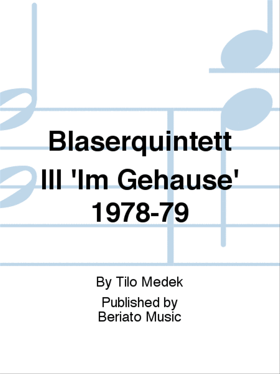 Bläserquintett III 'Im Gehäuse' 1978-79 School and Community scores gallery preview page 1