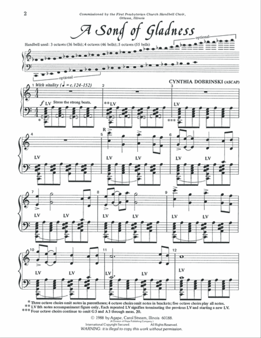 A Song of Gladness 5-Octaves scores gallery preview page 2
