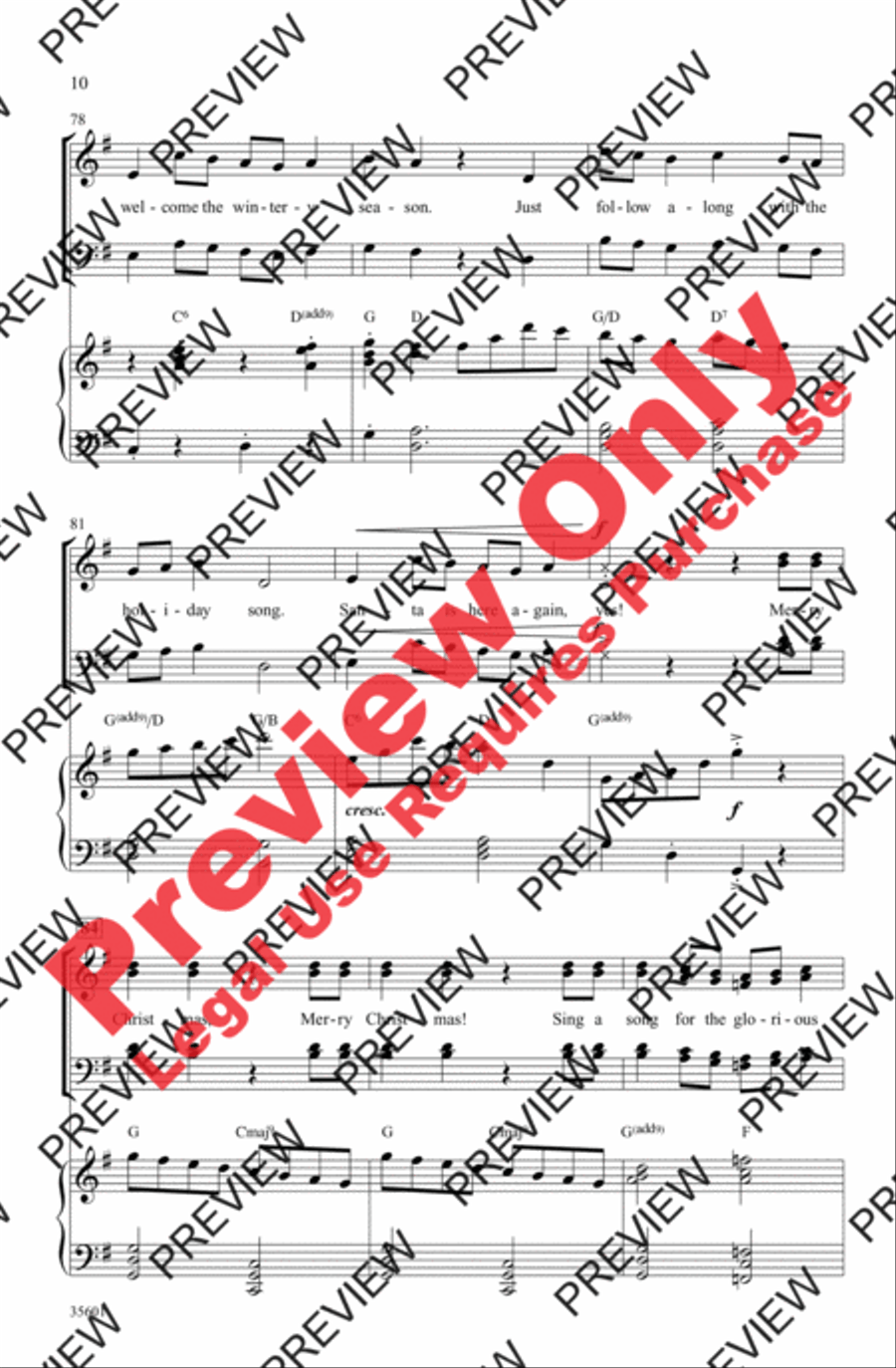 Merry Christmas, Merry Christmas 4-Part scores gallery preview page 10