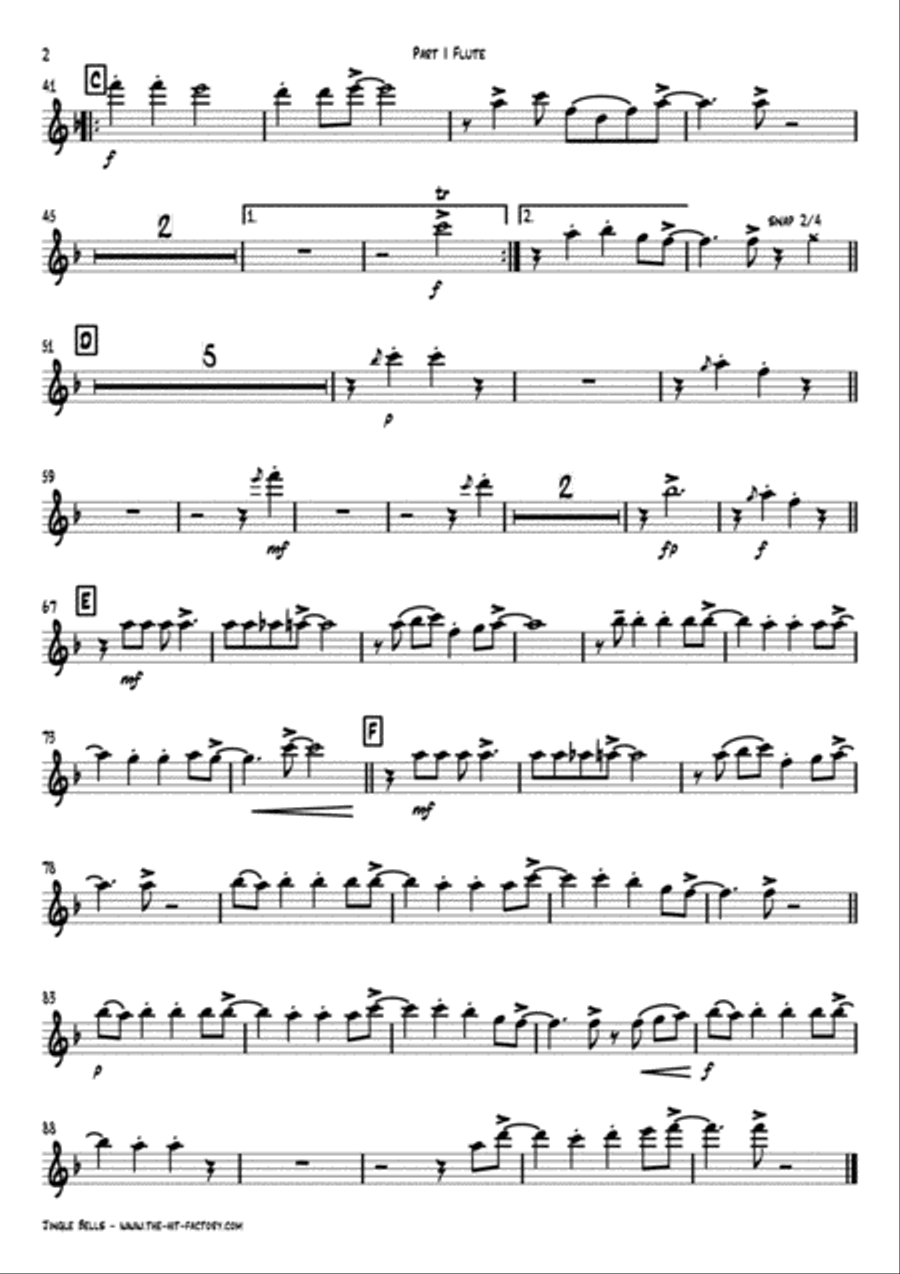 Jazzy Jingle Bells - Christmas Swing - Saxophone Quartet Saxophone Quartet scores gallery preview page 5