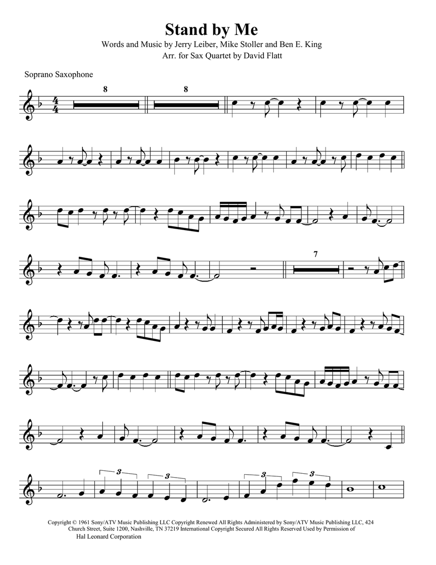 Stand By Me Stand By Me Woodwind Quartet scores gallery preview page 1