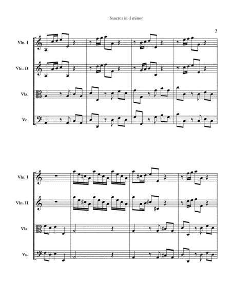 Sanctus in d minor (from "Mass in b minor") for string quartet (full score & set of parts) image number null