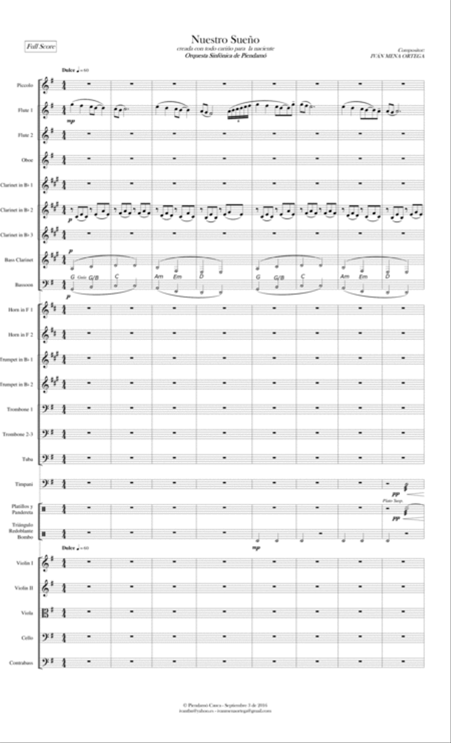 Our Dream - Nuestro Sueño Percussion Ensemble scores gallery preview page 1