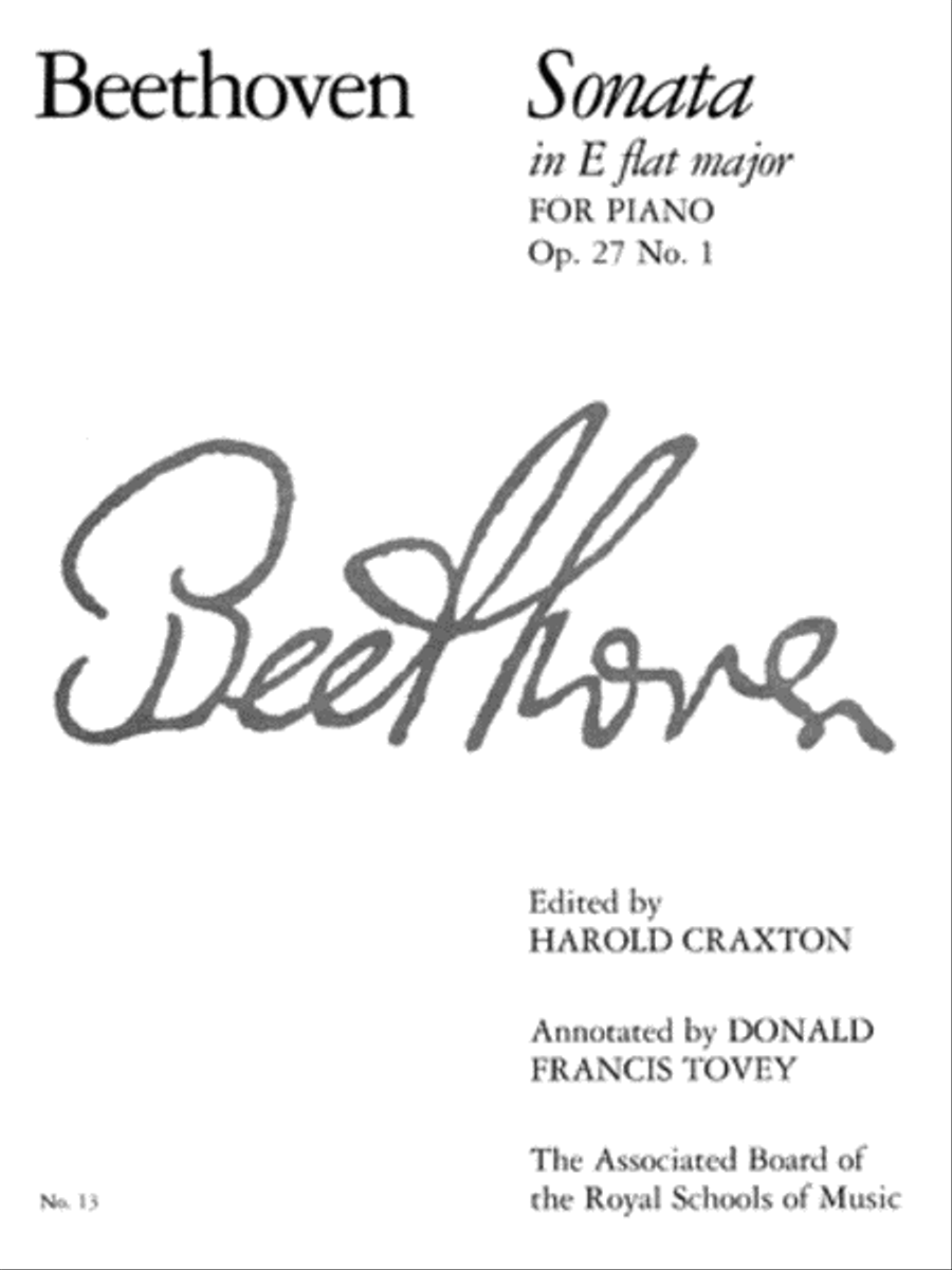 Piano Sonata in E flat, Op. 27 No. 1 Piano Method scores gallery preview page 1