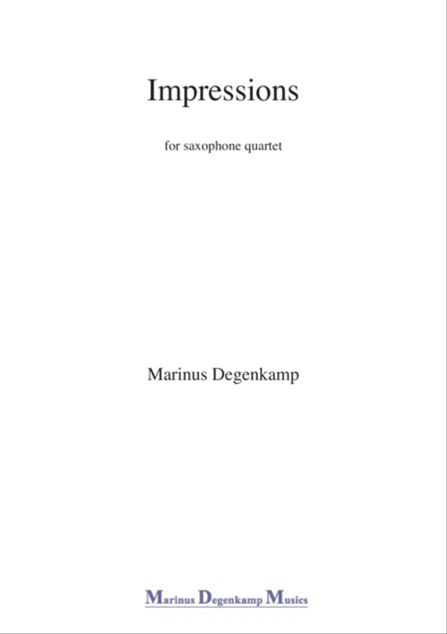 Impressions for saxophone quartet Saxophone Quartet scores gallery preview page 1