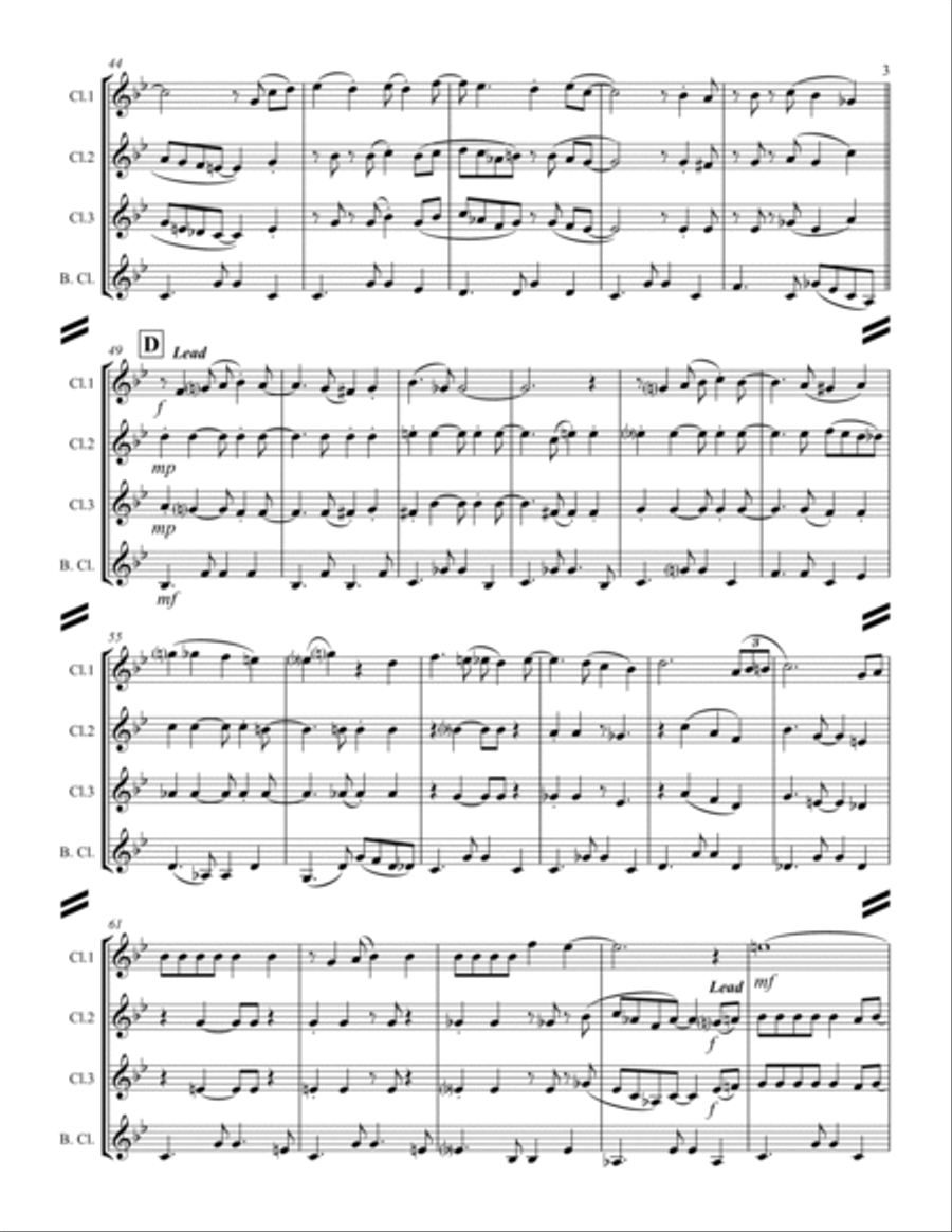 Desafinado Clarinet Quartet scores gallery preview page 4