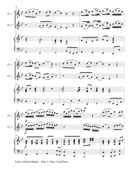 EASTER ALLELUIA MEDLEY (Trio – Flute 1, Flute 2/Piano) Score and Parts image number null