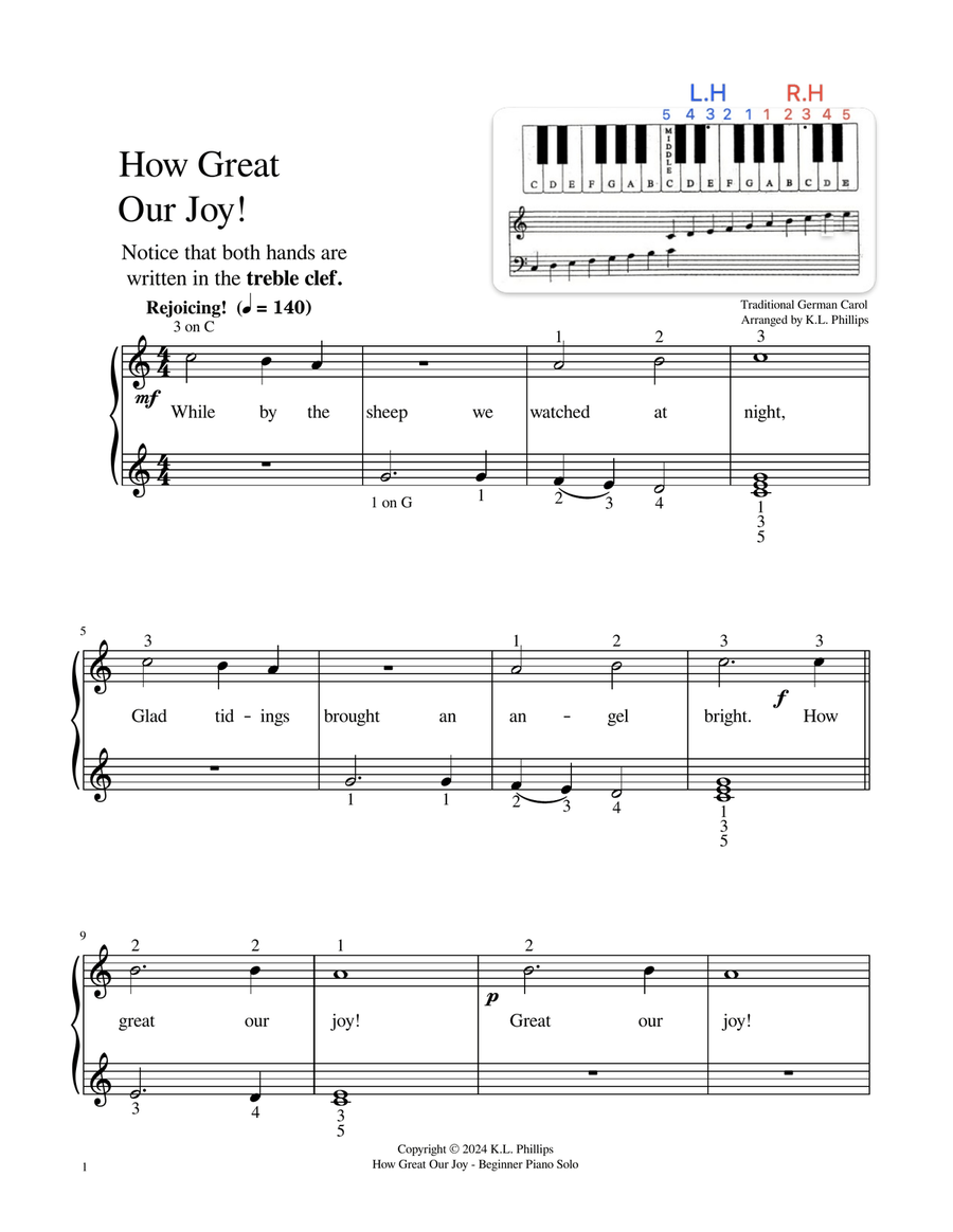 How Great Our Joy! - Beginner Piano Solo Piano Method scores gallery preview page 2