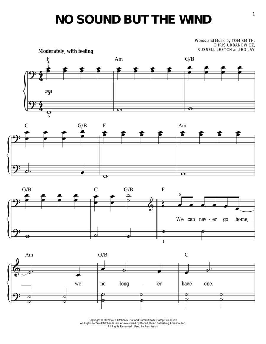 No Sound But The Wind Voice scores gallery preview page 1