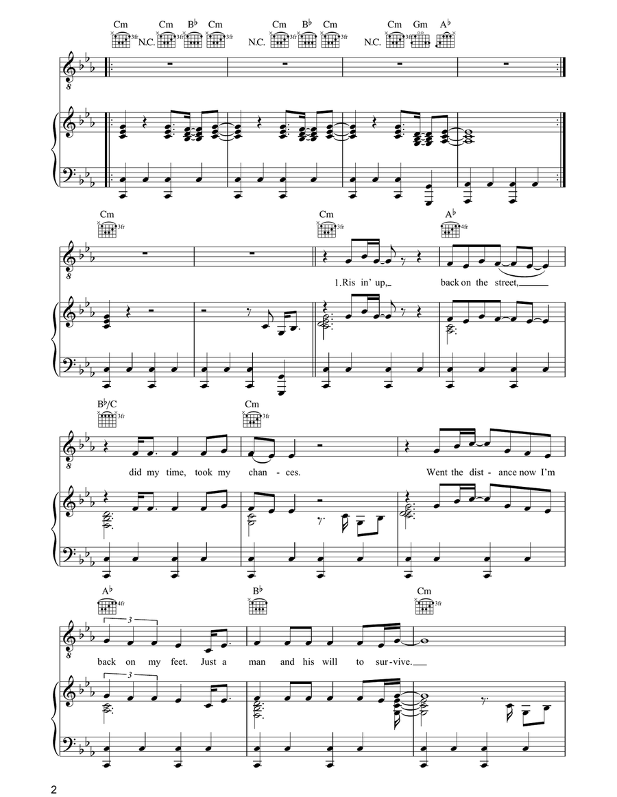 Eye Of The Tiger Eye Of The Tiger Acoustic Guitar scores gallery preview page 2