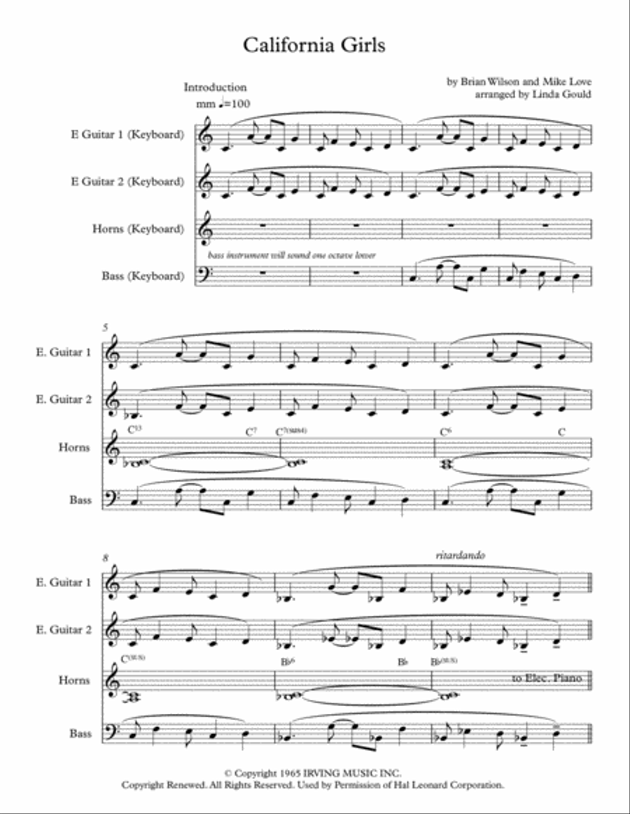 California Girls Piano scores gallery preview page 2