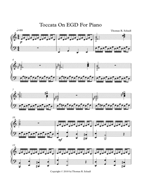 Toccata On EGD For Piano