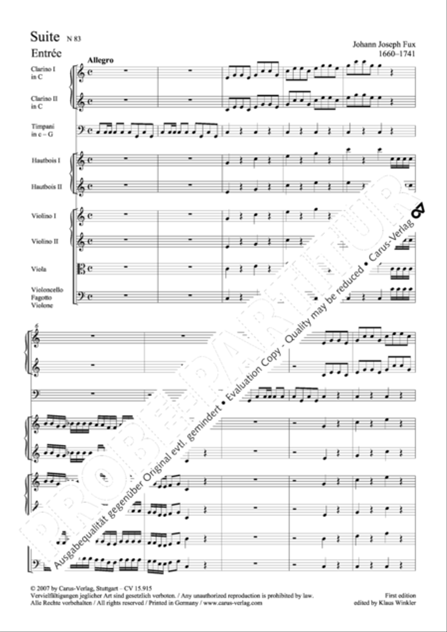 Suite in C minor Oboe scores gallery preview page 4