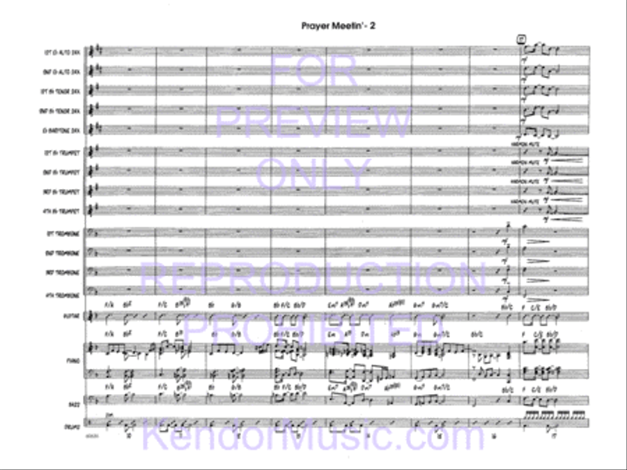Prayer Meetin' (Full Score) Jazz Ensemble scores gallery preview page 4