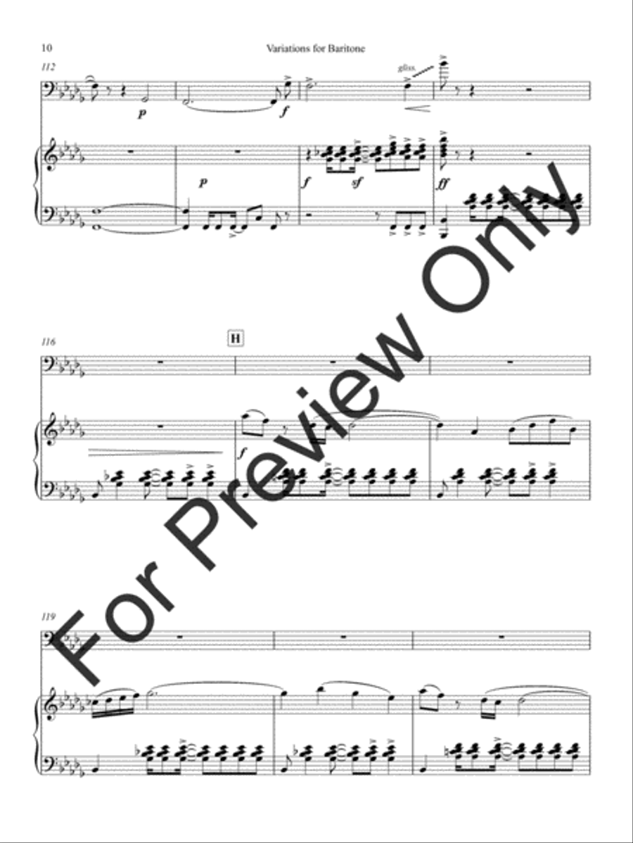 Variations For Baritone Baritone Horn BC scores gallery preview page 14