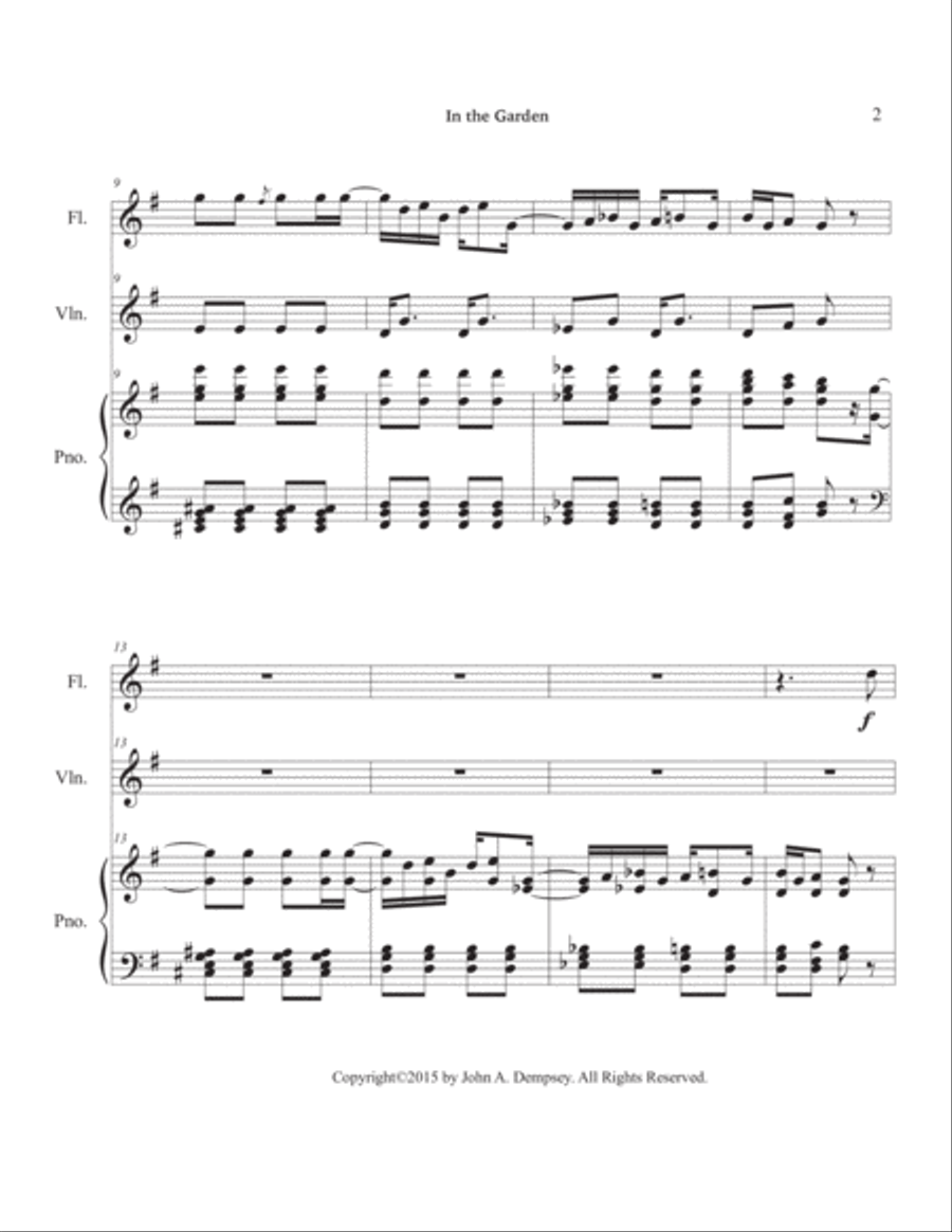 In the Garden / Maple Leaf Rag (Trio for Flute, Violin and Piano) Small Ensemble scores gallery preview page 6
