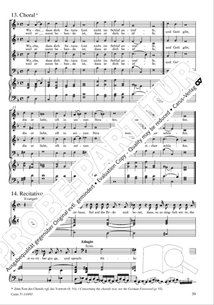 Markuspassion. Werkausgabe Reihe 1, Bd. 7 (Homilius) 4-Part scores gallery preview page 46