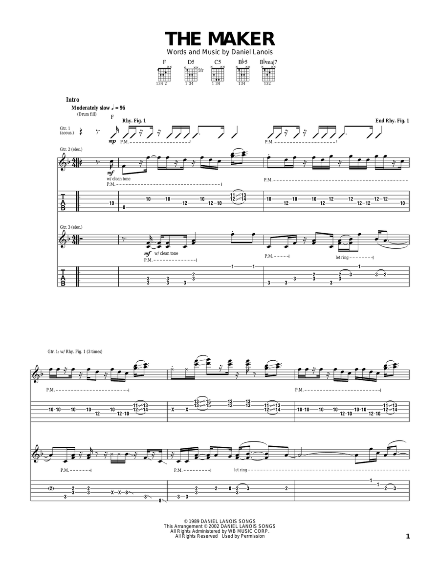 The Maker The Maker Acoustic Guitar scores gallery preview page 1