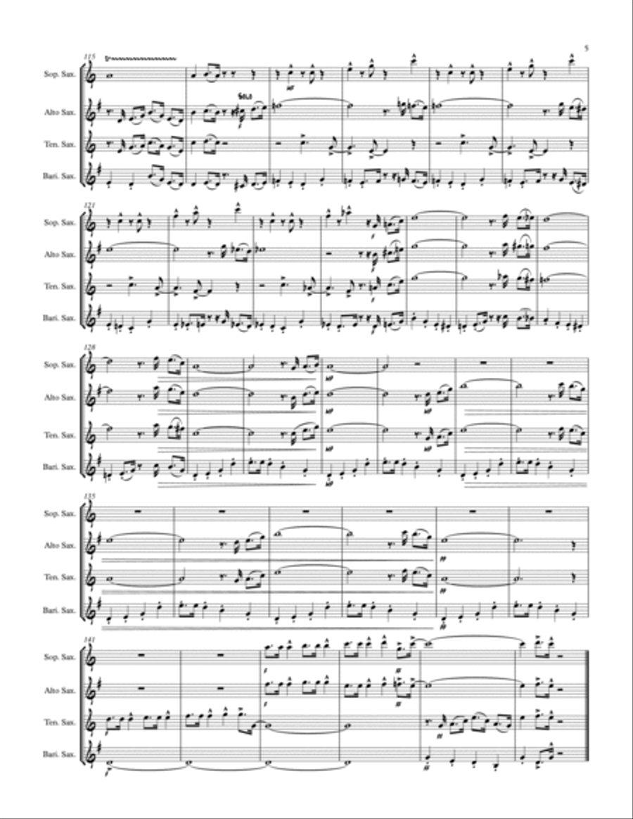 Jitterbug Jump: Saxophone Quartet Saxophone Quartet scores gallery preview page 5