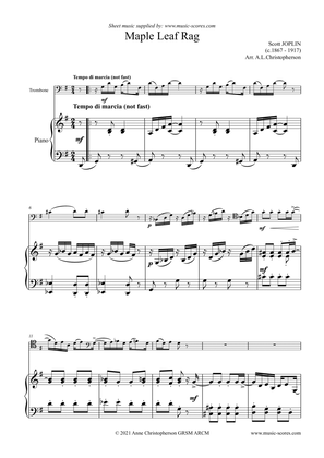 Maple Leaf Rag - Trombone and Piano