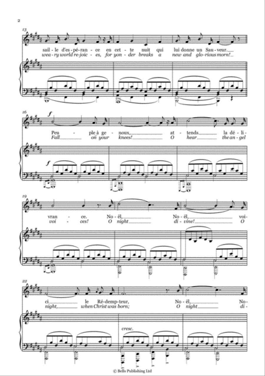O Holy Night! (B Major) Voice Solo scores gallery preview page 2