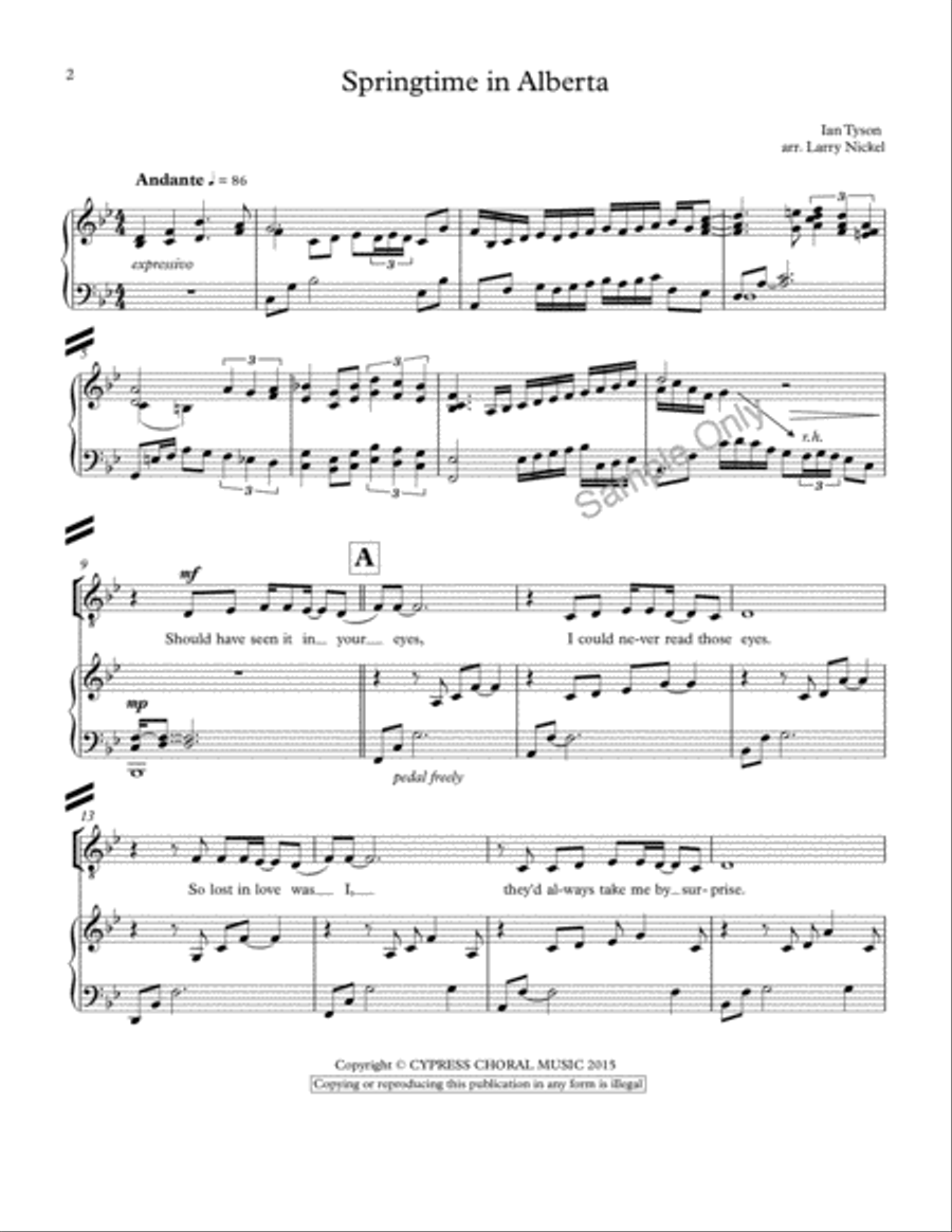 Springtime In Alberta TTBB scores gallery preview page 2