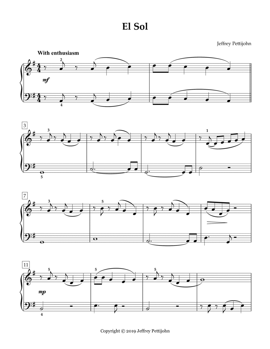 El Sol Piano Solo scores gallery preview page 1